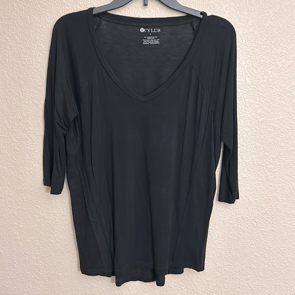 Women’s short sleeve black vneck top size small. - Picture 1 of 4